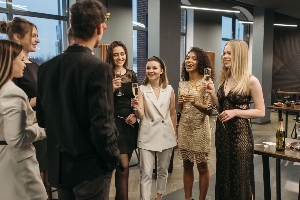 Guests celebrating at a catered event